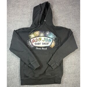 Ron Jon Surf Shop Hoodie Cocoa Beach Black Fireworks Graphic Pullover Size M